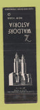 Matchbook Cover - Waldorf Astoria Hotel New York City WEAR
