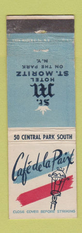 Matchbook Cover - Hotel St Moritz New York City Cafe De La Paix