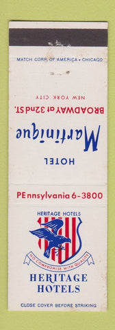 Matchbook Cover - Hotel Martinique New York City Heritage Hotels