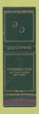 Matchbook Cover - Cavendish Club New York City