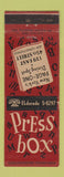 Matchbook Cover - Press Box New York City restaurant WEAR