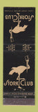 Matchbook Cover - Stork Club New York City