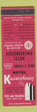 Matchbook Cover - Hotel Knickerbocker New York City