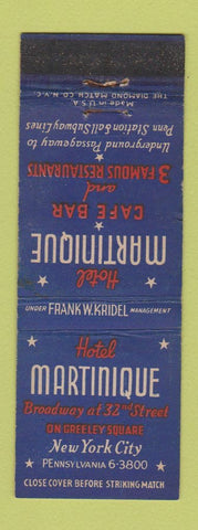Matchbook Cover - Hotel Martinique New York City WEAR