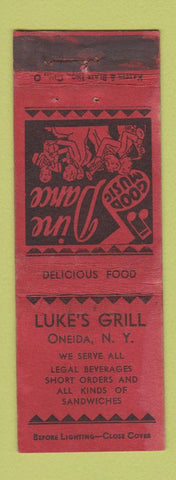 Matchbook Cover - Luke's Grill Oneida NY WORN