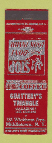 Matchbook Cover - Guattery's Triangle Middletown NY