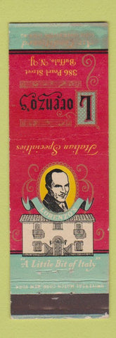 Matchbook Cover - Lorenzo's Restaurant Italian Buffalo NY WEAR