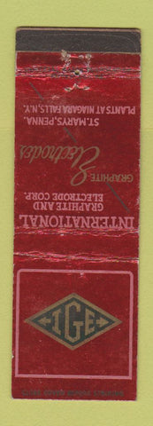 Matchbook Cover - International Graphite Electrodes Niagara Falls NY WEAR