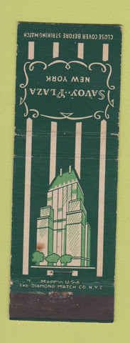 Matchbook Cover - Savoy Plaza Hotel New York City