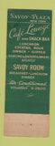 Matchbook Cover - Savoy Plaza Hotel New York City