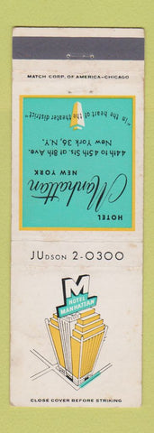 Matchbook Cover - Hotel Manhattan New York City