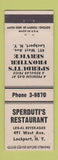 Matchbook Cover - Sperduti's Restaurant Lockport NY Frontier oil gas