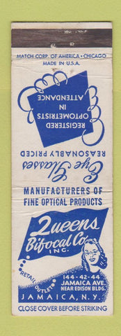 Matchbook Cover - Queens Bifocal Glasses Jamaica NY girlie WEAR