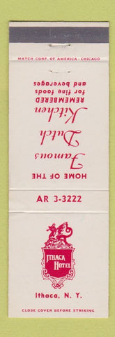Matchbook Cover - Ithaca Hotel NY