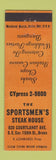 Matchbook Cover - Sportsmen's Steak House Bronx New York City