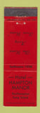 Matchbook Cover - Hotel Hampton Manor Southampton LI NY