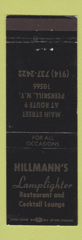 Matchbook Cover - Hillmann's Lamplighter Restaurant Peekskill NY