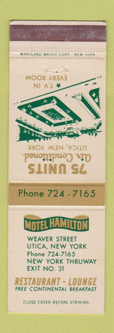 Matchbook Cover - Hotel Hamilton Utica NY