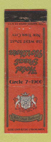 Matchbook Cover - Hotel Great Northern New York City WORN