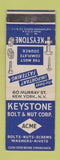 Matchbook Cover - Keystone Bolt and Nut New York City