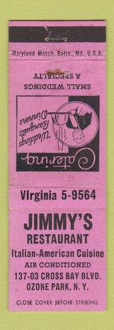 Matchbook Cover - Jimmy's Restaurant Ozone Park NY WEAR