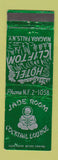 Matchbook Cover - Hotel Clifton Niagara Falls NY Jade Room WEAR