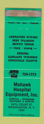 Matchbook Cover - Mohawk Hospital Equipment Binghamton NY WORN