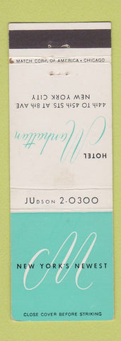 Matchbook Cover - Hotel Manhattan New York City