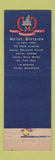 Matchbook Cover - Hotel Belmont Plaza New York City Glass Hat