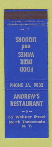 Matchbook Cover - Andrew's Restaurant North Tonawanda NY