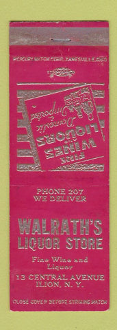 Matchbook Cover - Walrath's Liquor Store Ilion NY