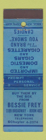 Matchbook Cover - Bessie Frey Cigars New York City WEAR