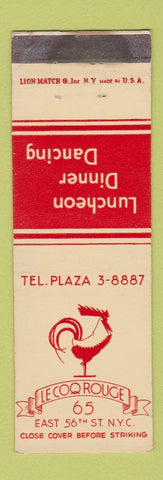 Matchbook Cover - Le Coq Rouge New York City WEAR