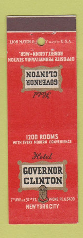 Matchbook Cover - Hotel Governor Clinton New York City