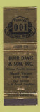 Matchbook Cover - Burr Davis and Son Funeral Home Mount Vernon NY