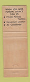 Matchbook Cover - Burr Davis and Son Funeral Home Mount Vernon NY