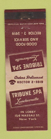 Matchbook Cover - Tribune Spa Luncheonette New York City