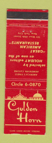 Matchbook Cover - Golden Horn Restaurant New York City