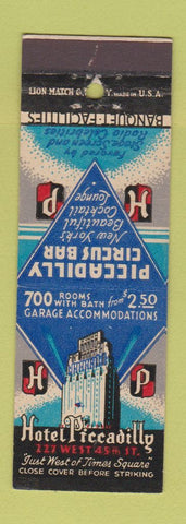 Matchbook Cover - Hotel Piccadilly New York City