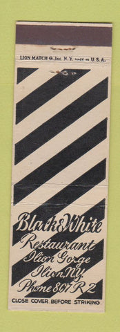 Matchbook Cover - Black and White Restaurant Ilion Gorge NY