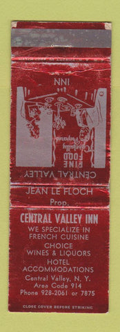 Matchbook Cover - Central Valley Inn French Restaurant Central Valley NY WORN