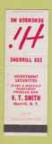 Matchbook Cover - VT Smith Investments Sherill NY low phone #