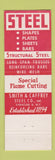 Matchbook Cover - Steel Warehouse Welding Syracuse MY Smith Caffrey