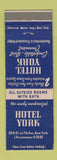 Matchbook Cover - Hotel York New York City WEAR