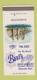 Matchbook Cover - Bert's Restaurant Plymouth MA 30 Strike