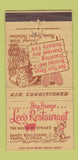 Matchbook Cover - Bay Breeze Leo's Restaurant Tampa FL WEAR 30 Strike