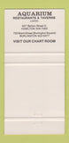 Matchbook Cover - Aquarium Restaurants Lobster Hamilton Burlington ON 30 Strike