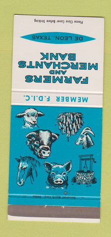 Matchbook Cover - Farmers and Merchants Bank De Leon TX 30 Strike