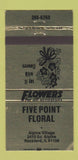 Matchbook Cover - Five Point Floral flowers Rockford IL WEAR 30 Strike