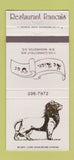 Matchbook Cover - Le Lion D'or Washington DC French Restaurant 30 Strike